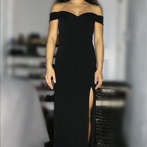Black high-slit dress